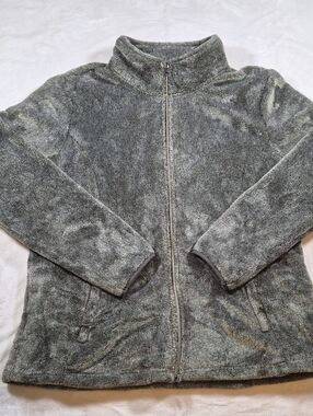 Free Country Gray Plush Full-Zip Teddy Jacket
